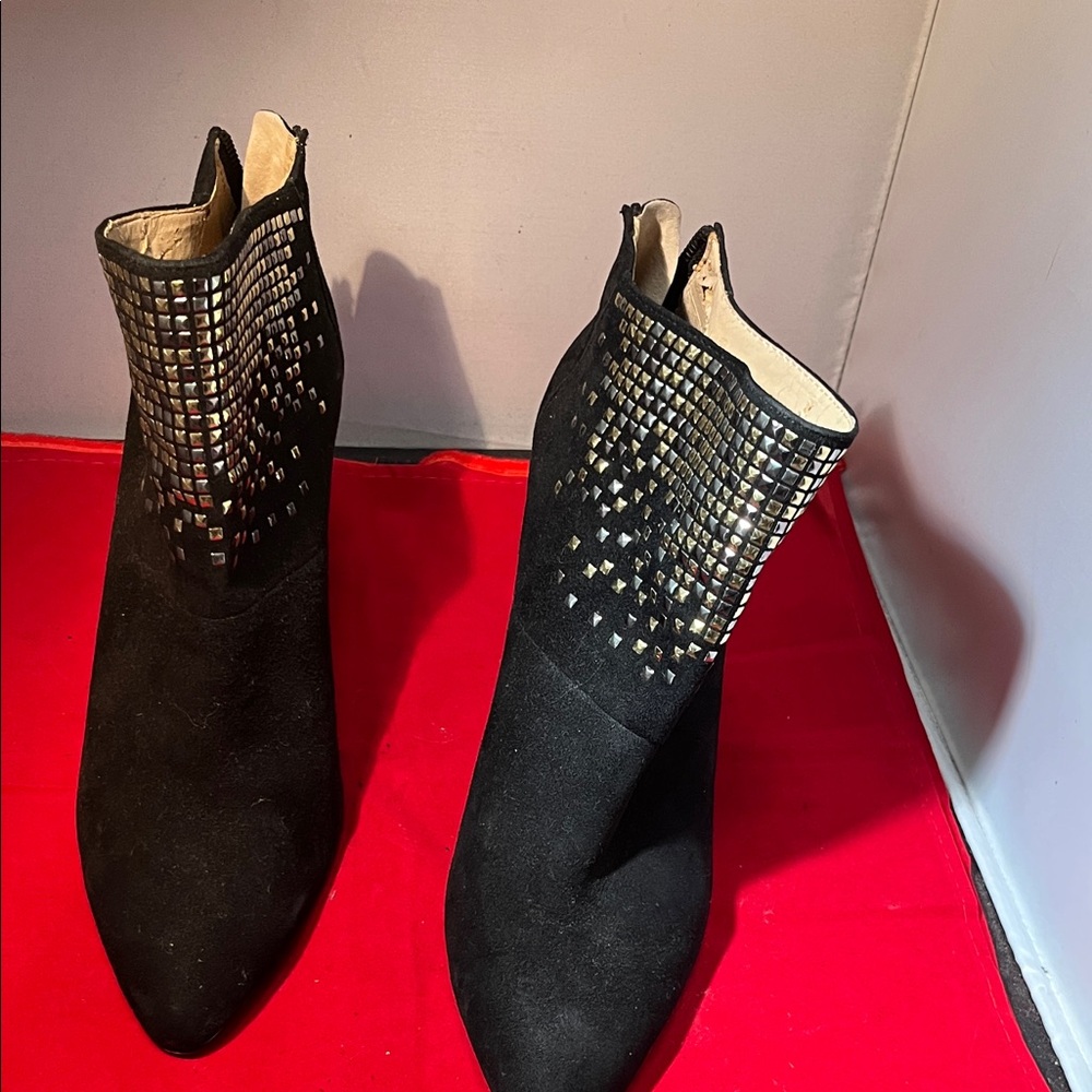 French Connection Black Studded Booties